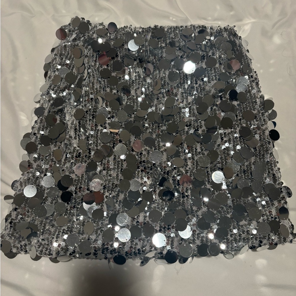Silver Sequin Women's Skirt